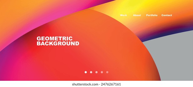 Bright multicolored geometric abstract shapes. Minimal trendy simplicity concept. Modern overlapping forms