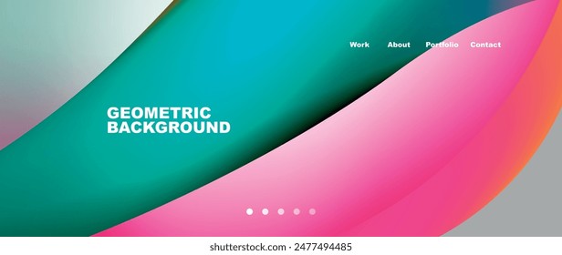 Bright multicolored geometric abstract shapes. Minimal trendy simplicity concept. Modern overlapping forms