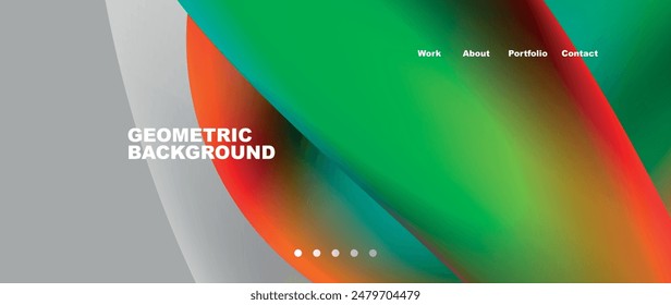 Bright multicolored geometric abstract shapes. Minimal trendy simplicity concept. Modern overlapping forms