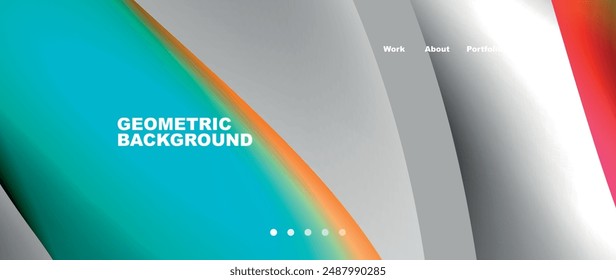 Bright multicolored geometric abstract shapes. Minimal trendy simplicity concept. Modern overlapping forms