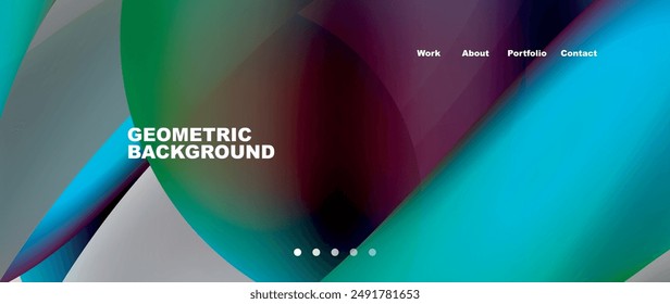Bright multicolored geometric abstract shapes. Minimal trendy simplicity concept. Modern overlapping forms