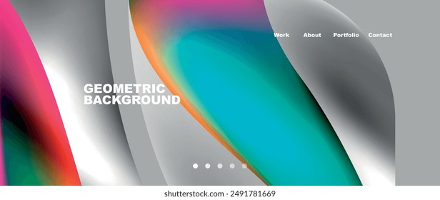 Bright multicolored geometric abstract shapes. Minimal trendy simplicity concept. Modern overlapping forms