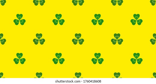 Bright multicolored geometric seamless pattern with clover leaves. Repeat symmetrical botanical pattern. Vector illustration.
