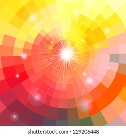 bright multicolored gradient background with luminaries