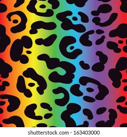A bright multicolored leopard spotted background. Seamlessly Repeatable. Eps 10 Vector.