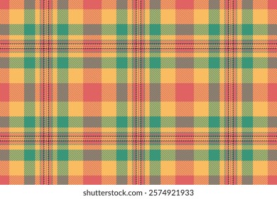 Bright multicolored plaid pattern with playful geometry suitable for children bedding vibrant accessories and festive design projects