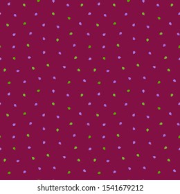 Bright multicolored seamless pattern with tiny berries. Repeat abstract speckled pattern. Vector illustration.