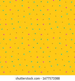 Bright multicolored seamless pattern with tiny berries. Repeat abstract speckled pattern. Vector illustration.