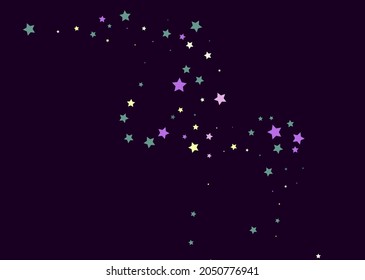 Bright multi-colored stars scattered on a dark background. Festive background. Design element. Vector illustration, EPS 10.