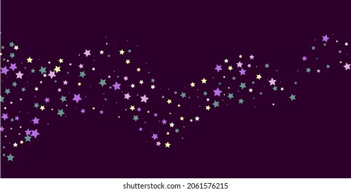 Bright multi-colored stars scattered on a dark background. Festive background. Design element. Vector illustration, EPS 10.