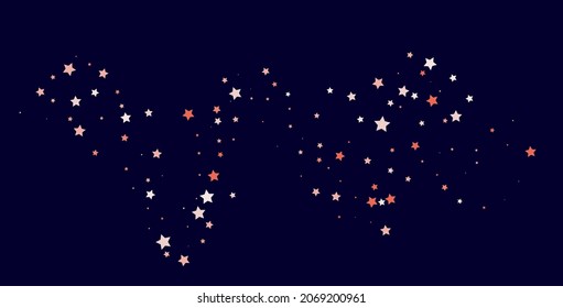 Bright multi-colored stars scattered on a dark background. Festive background. Design element. Vector illustration, EPS 10.