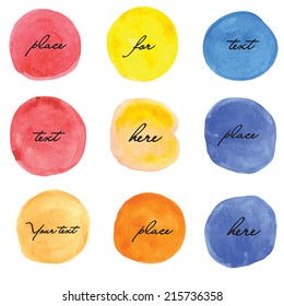 Bright multicolored watercolor design elements. Vector illustration. For web designs, banners, wallpapers and other.