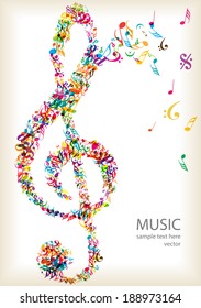 bright music clef and notes
