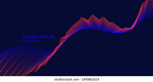 Helles Musikposter mit dynamischen Wellen. Vektorillustration-Illustration minimaler Flachstil