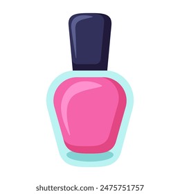 Bright nail polish. Gel polish for manicure in a bottle. Cartoon flat clipart