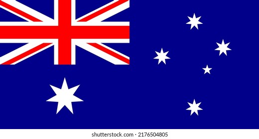 Bright national flag of Australia. Vector drawing.