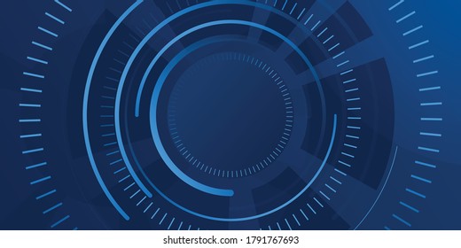 Bright navy blue circle dynamic abstract vector background with diagonal lines. Cover of business presentation banner for sale event night party