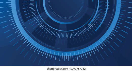 Bright navy blue circle dynamic abstract vector background with diagonal lines. Cover of business presentation banner for sale event night party