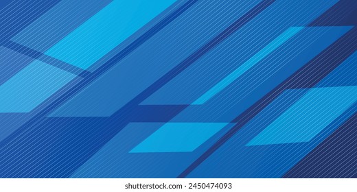Bright navy blue dynamic abstract vector background with diagonal lines