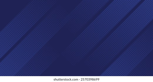Bright navy blue dynamic abstract vector background with diagonal lines. Trendy classic color of 2020. 3d cover of business presentation banner for sale event