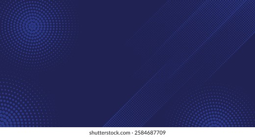 Bright navy blue dynamic abstract vector background with diagonal lines. Trendy classic color of 2020. 3d cover of business presentation banner for sale event