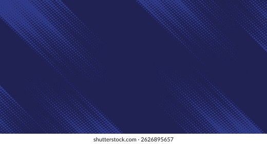 Bright navy blue dynamic abstract vector background with diagonal lines. Trendy classic color of 2020. 3d cover of business presentation banner for sale event