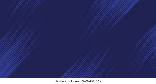 Bright navy blue dynamic abstract vector background with diagonal lines. Trendy classic color of 2020. 3d cover of business presentation banner for sale event
