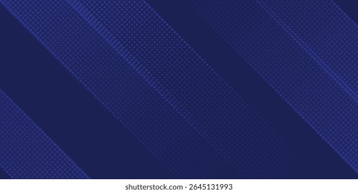 Bright navy blue dynamic abstract vector background with diagonal lines. Trendy classic color of 2020. 3d cover of business presentation banner for sale event