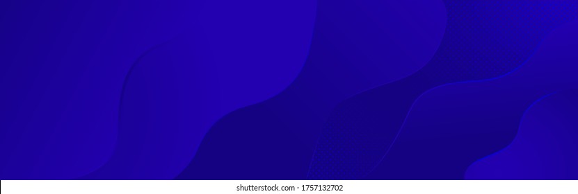 Bright navy blue dynamic fluid abstract vector background. Curved wavy moves shapes. Gradient classic color. 3d cover of business presentation banner for sale event night party. Fast soft dots shadow