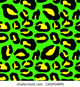 Bright neon animal seamless pattern