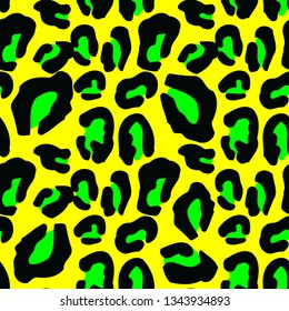 Bright neon animal seamless pattern