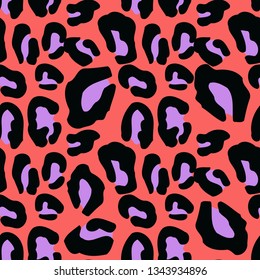 Bright neon animal seamless pattern