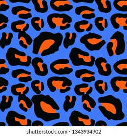 Bright neon animal seamless pattern