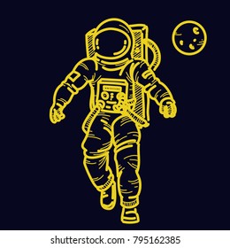 Bright neon astronaut t-shirt design series