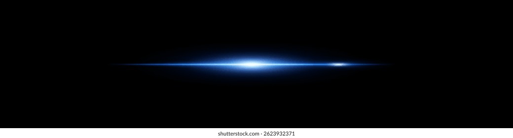 Brilhante luz azul neon flare no fundo escuro. Sequência de brilho energético com borda de movimento afiada.