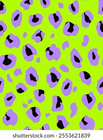 Bright neon colorful seamless leopard print background. Wild exotic animal print design. wallpaper.