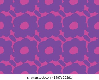 Bright neon colors cartoon flowers. Spring, summer floral, botanical garden. Cute, nice, lovely nature. Trendy and cool. Seamless vector pattern for design and decoration. 