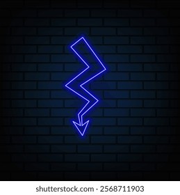 Bright neon colors illuminated arrow.