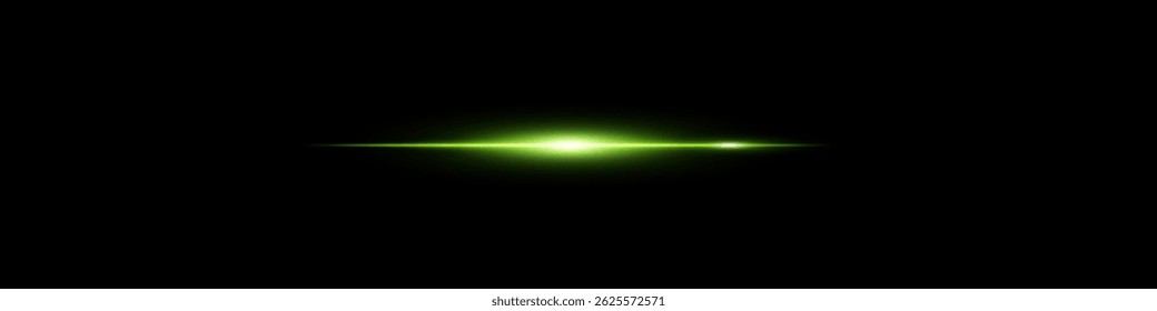 Brilhante luz verde neon flare no fundo escuro. Sequência de brilho energético com borda de movimento afiada.