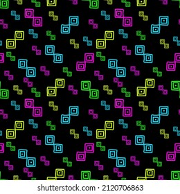 Bright neon. Hand drawn seamless pattern. Modern print for fabric, textiles, wrapping paper. Vector illustration