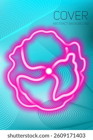 Bright neon image of  flower. Neon gradient pattern. Element of decor. To design. Universal application. Vector illustration
