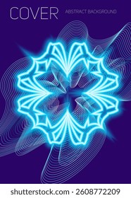 Bright neon image. Neon gradient pattern on a black background. Element of decor. To design. Universal application. Vector illustration
