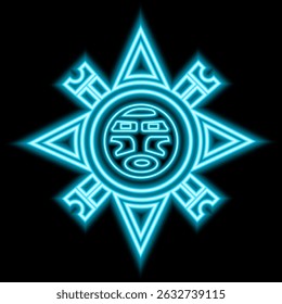 Bright neon image. Neon gradient pattern on a black background. Element of decor. To design. Universal application. Vector illustration