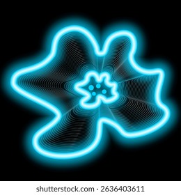 Bright neon image. Neon gradient pattern on a black background. Element of decor. To design. Universal application. Vector illustration
