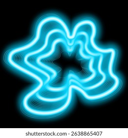 Bright neon image. Neon gradient pattern on a black background. Element of decor. To design. Universal application. Vector illustration
