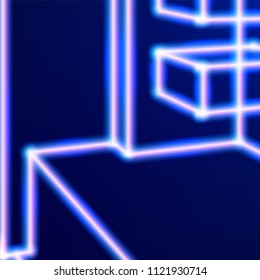 Bright neon lines abstract background with retro computer technology 80s style for party posters