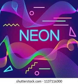 Bright neon lines background. 