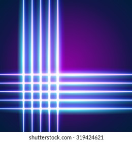 Bright neon lines background with 80s style