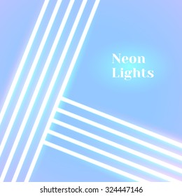 Bright neon lines background with 80s style and shiny letters