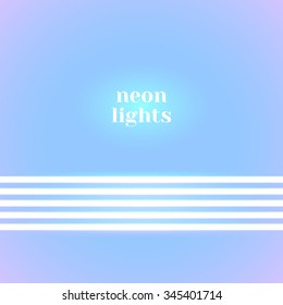 Bright neon lines background with 80s style and shiny letters